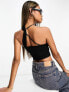 Фото #3 товара ASOS DESIGN cross over keyhole halter top in black