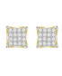 ფოტო #2 პროდუქტის Men's Diamond (1 ct.t.w.) Square Earring Set in 10k Yellow Gold