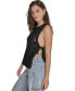 Фото #3 товара DKNY Women's Crocheted Split-Side Tied Tank Top