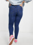 Noisy May Curve Callie high waisted skinny jeans in mid blue wash