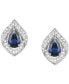 ფოტო #5 პროდუქტის Amethyst (1-7/8 ct. t.w.) & Lab-Grown White Sapphire (1/5 ct. t.w.) Pear Halo Stud Earrings in Sterling Silver (Also in Additional Gemstones)