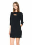 Фото #1 товара Trina Turk 156842 Women's Marlowe Cutout Crepe Dress 3/4 Sleeve Black Sz. 8