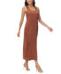 Women's Lela Satin Scoop-Neck Side-Slit Tank Dress Brown Out, XS - фото #4