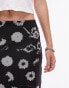 Фото #6 товара Topshop midi mesh skirt with ruffle in mono floral