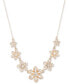 Фото #1 товара Gold-Tone Crystal Flower Statement Necklace, 16" + 3" extender