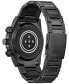 ფოტო #3 პროდუქტის Men's CZ Smart Hybrid Black-Tone Stainless Steel Bracelet Smart Watch 44mm