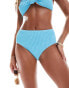 Vero Moda crinkle high waisted bikini bottoms in blue