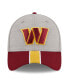 Men's Heather Gray, Burgundy Washington Commanders Striped 39THIRTY Flex Hat