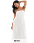 Фото #2 товара Ever New Petite bandeau linen midaxi dress with pockets in white