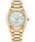 ფოტო #1 პროდუქტის Eco-Drive Women's Sport Luxury Diamond Accent Gold-Tone Stainless Steel Bracelet Watch 33mm