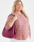 ფოტო #2 პროდუქტის Style & Co Plus Size Printed Henley Top, Created for Macy's