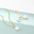 Фото #3 товара Gold-plated hoop earrings with genuine Padua pearls SJ-E2443-PCZ-YG