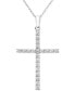 ფოტო #1 პროდუქტის Diamond Cross 18" Pendant Necklace (1/2 ct. t.w.) in 14k White, Yellow or Rose Gold