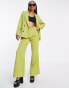 Extro & Vert Petite oversized blazer with pocket detail in olive co-ord