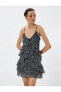Фото #2 товара Платье женское Koton Мини С шифоном и фиранками В-образным вырезом с подкладкой