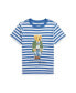 ფოტო #1 პროდუქტის Toddler and Little Boys Polo Bear Striped Cotton Jersey T-shirt