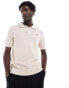 GANT shield logo embroid structured cotton knit polo in beige Бежевый, XL - 56 - фото #1