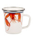 Lobster Enamelware Latte Mugs, Set of 4