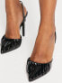 Glamorous Wide Fit – Lack-Pumps in Schwarz mit Lack-Absätzen