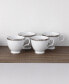 Charlotta Platinum 4 Piece Cups Set, Service for 4