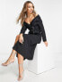 Фото #2 товара & Other Stories belted trench midi dress in black