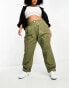 Фото #8 товара River Island Plus straight leg cargo trousers in khaki