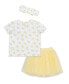 ფოტო #2 პროდუქტის Baby Girls Daisy Fashion Skort Set with Headband