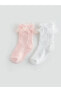 Фото #1 товара LCW baby Kendinden Desenli Kız Bebek Soket Çorap 2'li