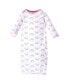 Baby Girls Baby Cotton Long-Sleeve Gowns 3pk Clouds, 0-6 Months