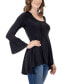 Women's Long Bell Sleeve High Low Tunic Top