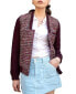 Women's Updated Tweed Varsity Jacket with Contrast Sleeve Бордовый, Средний - фото #2