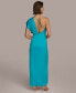 ფოტო #1 პროდუქტის Women's Asymmetric Draped Sleeveless Gown
