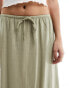 Фото #3 товара Cotton On maxi shift skirt in sage linen