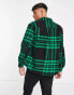 Only & Sons heavyweight check shirt in black and green