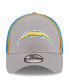 ფოტო #2 პროდუქტის Men's Gray Los Angeles Chargers Pipe 39THIRTY Flex Hat