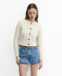 ფოტო #1 პროდუქტის Women's Buttoned Knit Braided Cardigan