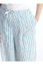 Фото #4 товара LCW Vision Beli Lastikli Çizgili Keten Karışımlı Kadın Pantolon