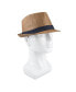 Фото #6 товара Men's Denim Band Straw Fedora Hat