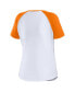 Фото #5 товара Women's White Distressed LSU Tigers Baseball Logo Raglan Henley T-shirt