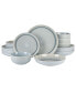 Фото #4 товара Elite Juno Moon Double Bowl Reactive 16 Piece Dinnerware Set, Service for 4