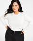 ფოტო #1 პროდუქტის Trendy Plus Size Scoop-Neck Fitted Top