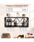 Фото #4 товара Wall Mounted Wine Rack for 39 Bottles and 12 Glasses