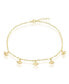 ფოტო #1 პროდუქტის Sterling Silver Evil Eye Charms Paperclip Anklet - Gold Plated