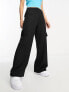 Фото #4 товара Miss Selfridge Petite wide leg cargo trouser in black