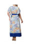 Фото #2 товара Plus Size Mediterranean Breeze Maxi Dress with Pockets