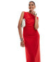 Фото #2 товара & Other Stories midi dress with drape detail in red