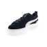 Фото #4 товара Puma Mayze Raw Teddy 38664101 Womens Black Suede Lifestyle Sneakers Shoes