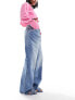 Фото #1 товара Mango adjustable waist baggy jeans in blue