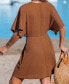Women's Rust Plunge Neck Cover-Up