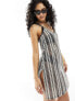 Фото #1 товара ASOS DESIGN stripe crochet mini beach dress in mono